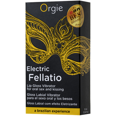 Orgie Electric Fellatio, 10 мл - Блеск для губ с виброэффектом, содержащий компоненты растений Амазонии - купить в секс шопе