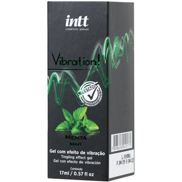 Intt Vibration Mint, 17 мл, Жидкий массажный гель с эффектом вибрации и ароматом мяты