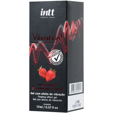 Intt Vibration Strawberry, 17 мл, Жидкий массажный гель с эффектом вибрации и ароматом клубники