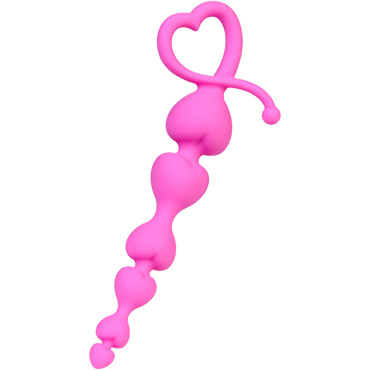 Toyfa ToDo Sweety, розовая, Анальная цепочка со звеньями в виде сердец