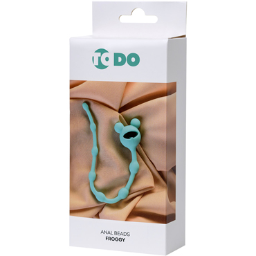 Toyfa ToDo Froggy, голубая - Анальная цепочка с забавной ручкой - купить в секс шопе