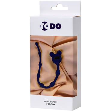 Toyfa ToDo Froggy, синяя - Анальная цепочка с забавной ручкой - купить в секс шопе