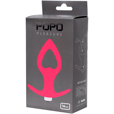 Toyfa POPO Heart Vibrating Plug M, розовая — фото 4