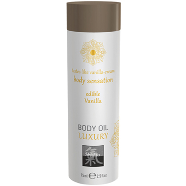 Shiatsu Body Oil Luxury edible Vanilla, 75 мл, Съедобное масло для тела, Ваниль