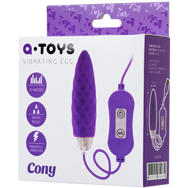 Toyfa A-Toys Cony, фиолетовое - Виброяйцо с рельефом, пультом управления и питанием от USB - купить в секс шопе