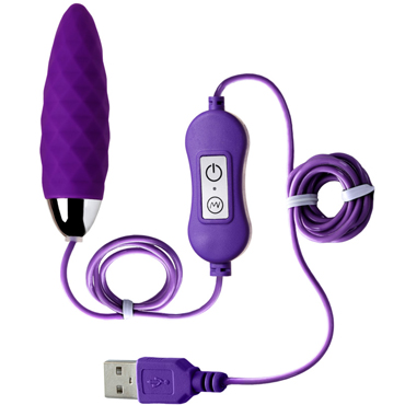 Toyfa A-Toys Cony, фиолетовое, Виброяйцо с рельефом, пультом управления и питанием от USB
