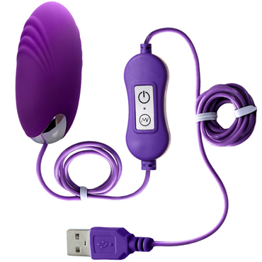 Toyfa A-Toys Shelly, фиолетовое, Виброяйцо с рельефом, пультом управления и питанием от USB