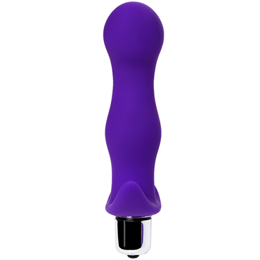 Toyfa A-Toys Vibro Anal Plug M, фиолетовая - Анальная пробка с вибрацией и загнутой головкой - купить в секс шопе