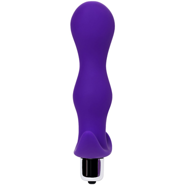 Toyfa A-Toys Vibro Anal Plug L, фиолетовая - Анальная пробка с вибрацией и загнутой головкой - купить в секс шопе