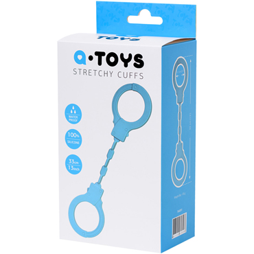 Toyfa A-Toys Stretchy Cuffs, голубые - Эластичные наручники из силикона - купить в секс шопе