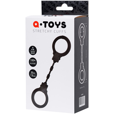 Toyfa A-Toys Stretchy Cuffs, черные - Эластичные наручники из силикона - купить в секс шопе