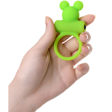 Toyfa A-Toys Cock Ring, зеленое - Виброкольцо на пенис с ушками - купить в секс шопе