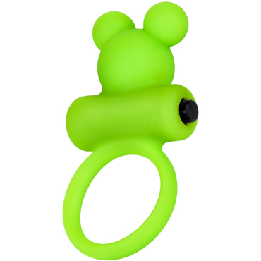 Toyfa A-Toys Cock Ring, зеленое, Виброкольцо на пенис с ушками