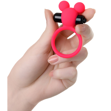 Toyfa A-Toys Cock Ring, розовое - Виброкольцо на пенис с ушками - купить в секс шопе