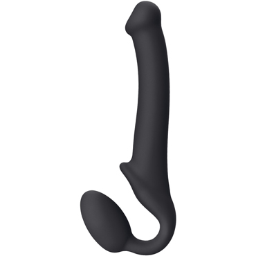 Strap-on-me Silicone Bendable Strap-on M, черный - Безремневой страпон с гибким каркасом и стимуляцией точки G - купить в секс шопе