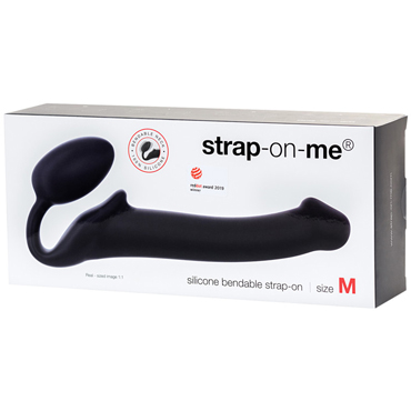 Новинка раздела Секс игрушки - Strap-on-me Silicone Bendable Strap-on M, черный