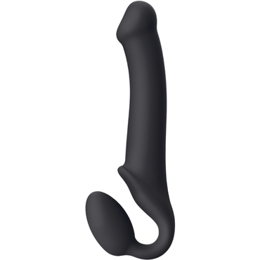 Strap-on-me Silicone Bendable Strap-on L, черный - Безремневой страпон с гибким каркасом и стимуляцией точки G - купить в секс шопе
