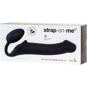 Новинка раздела Секс игрушки - Strap-on-me Silicone Bendable Strap-on L, черный