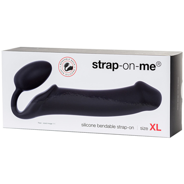 Новинка раздела Секс игрушки - Strap-on-me Silicone Bendable Strap-on XL, черный
