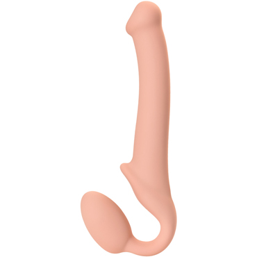 Strap-on-me Silicone Bendable Strap-on M, телесный - Безремневой страпон с гибким каркасом и стимуляцией точки G - купить в секс шопе