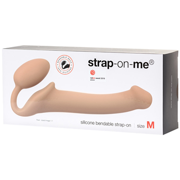 Новинка раздела Секс игрушки - Strap-on-me Silicone Bendable Strap-on M, телесный
