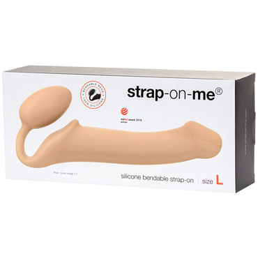 Новинка раздела Секс игрушки - Strap-on-me Silicone Bendable Strap-on L, телесный
