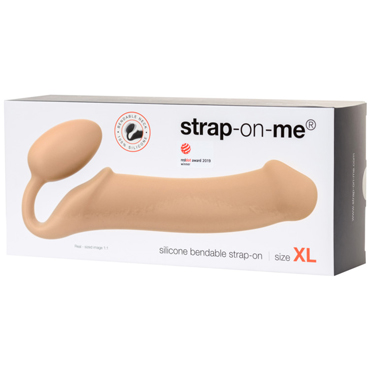 Новинка раздела Секс игрушки - Strap-on-me Silicone Bendable Strap-on XL, телесный