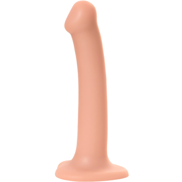 Strap-on-me Silicone Bendable Dildo M, телесный - Фаллоимитатор на присоске/насадка для трусиков с кольцевым креплением - купить в секс шопе