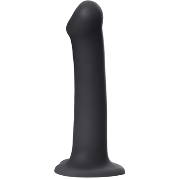 Strap-on-me Silicone Bendable Dildo L, черный - Фаллоимитатор на присоске/насадка для трусиков с кольцевым креплением - купить в секс шопе