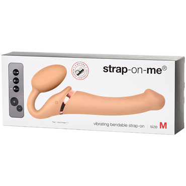 Strap-on-me Vibrating Bendable Strap-on M, телесный - фото 8