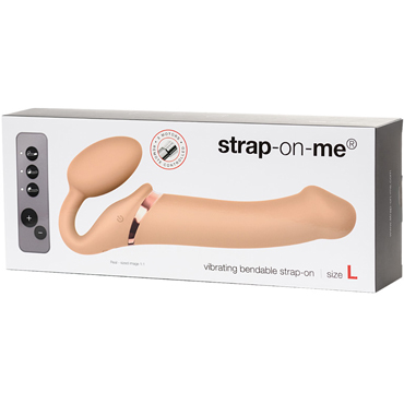 Strap-on-me Vibrating Bendable Strap-on L, телесный - фото 8