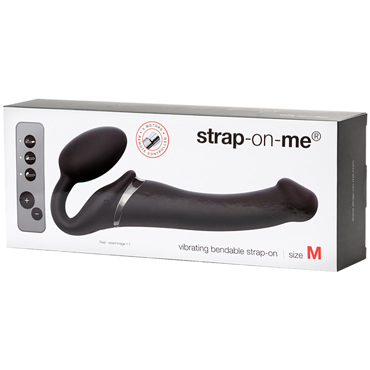 Strap-on-me Vibrating Bendable Strap-on M, черный - фото 8