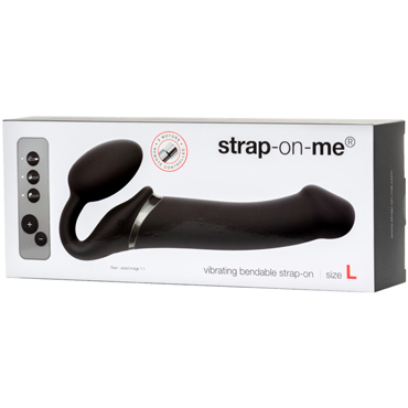Strap-on-me Vibrating Bendable Strap-on L, черный - фото 7