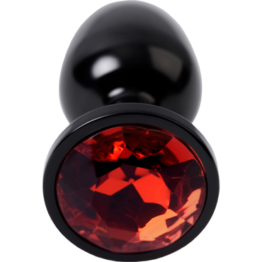 Toyfa Metal Анальный страз S, черный/красный - Cо сверкающим кристаллом - купить в секс шопе