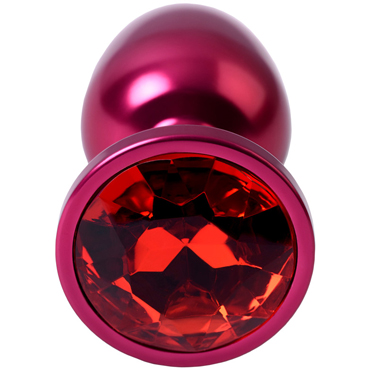 Toyfa Metal Анальный страз S, красный - Cо сверкающим кристаллом - купить в секс шопе