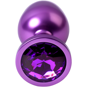 Toyfa Metal Анальный страз M, фиолетовый - Cо сверкающим кристаллом - купить в секс шопе