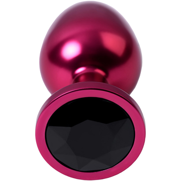 Toyfa Metal Анальный страз M, красный/черный - Cо сверкающим кристаллом - купить в секс шопе