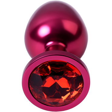 Toyfa Metal Анальный страз M, красный - Cо сверкающим кристаллом - купить в секс шопе