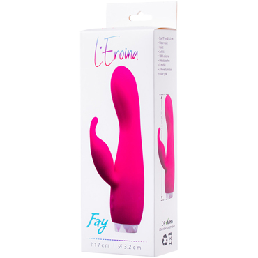 L'Eroina Fay, розовый - Вибратор с клиторальным стимулятором - купить в секс шопе