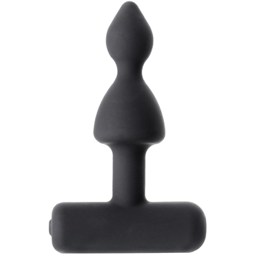 Erotist Arrow, черный - Анальная втулка из двух секций с вибрацией - купить в секс шопе