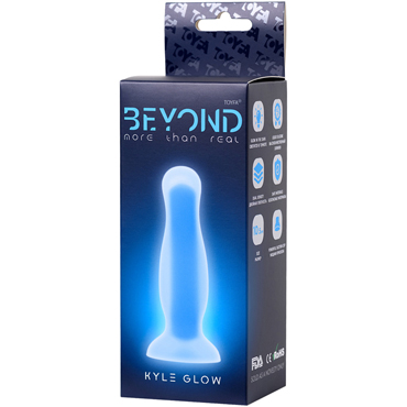 Beyond by Toyfa Kyle Glow, прозрачно-голубая, Анальная втулка светящаяся в темноте и другие товары ToyFa с фото