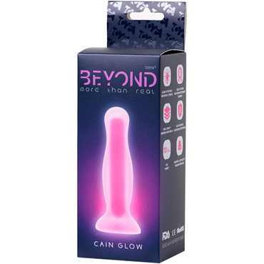 Beyond by Toyfa Cain Glow, прозрачно-розовая, Анальная втулка светящаяся в темноте и другие товары ToyFa с фото