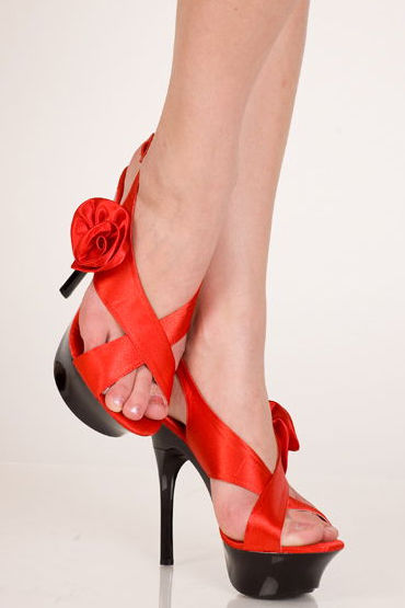 Erolanta туфли, красные, С аппликацией в виде цветка