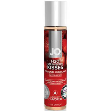 JO H2O Strawberry Kisses, 30 мл, Лубрикант на водной основе с ароматом земляники