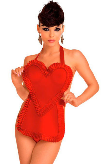 Roxana комплект, красный, В виде сердца, богато отделан рюшами