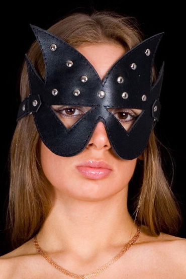 Toyfa-leather маска черная, Хром