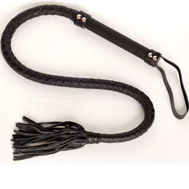 Toyfa-leather плетка черная, Из натуральной кожи