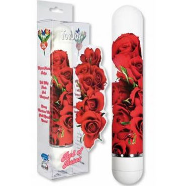 Toy Joy вибратор белый, С цветами, розы