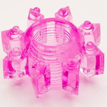 Toyfa кольцо, розовое, Эрекционное, в виде снежинки