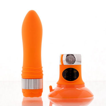 Sexus Funny Five вибратор, оранжевый - На присоске, 5 режимов вибрации - купить в секс шопе